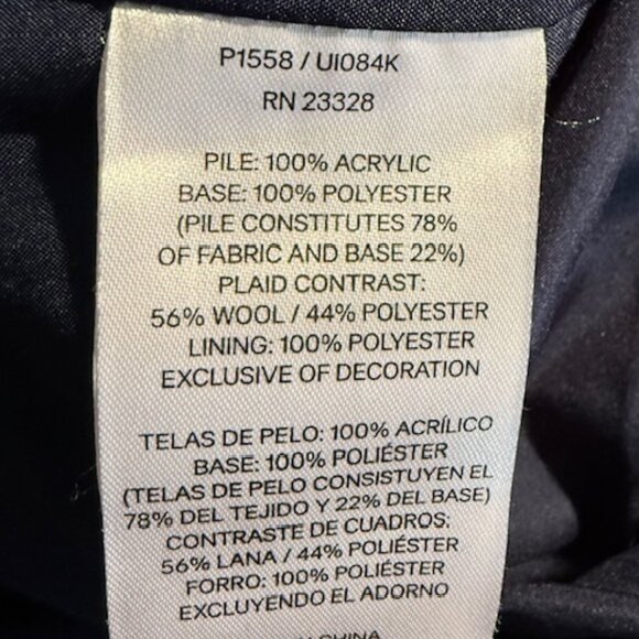 Pendleton Navy Blue Fuzzy Sherpa Zip Jacket, Size Small - Picture 8 of 9